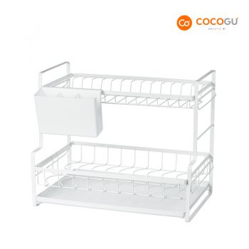 COCOGU ชั้นคว่ำจานและถ้วย 2 ชั้น สามารถถอดออกได้ รุ่น A0597 - white