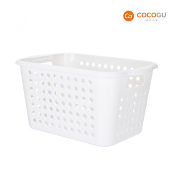 COCOGU ตะกร้าพลาสติกใส่ของอเนกประสงค์ size L รุ่น A0268 - white