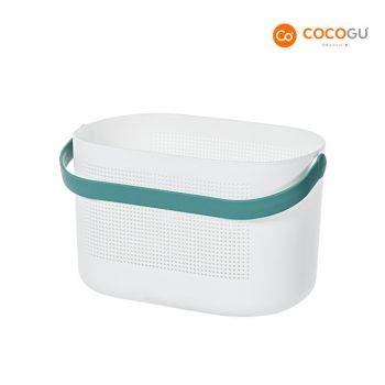 COCOGU ตะกร้าพลาสติกอเนกประสงค์ มีช่องระบายน้ำ รุ่น A0454 - green