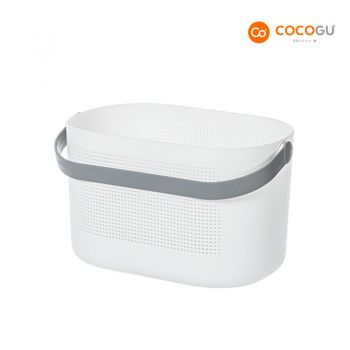 COCOGU ตะกร้าพลาสติกอเนกประสงค์ มีช่องระบายน้ำ รุ่น A0454 - gray