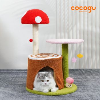 COCOGU คอนโดเห็ด 3 ชั้น พร้อมบ้านแมวกำมะหยี่ ขนนุ่ม รุ่น YC01-01-753027