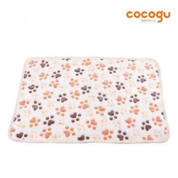 COCOGU ผ้าห่มและผ้าคลุมสัตว์เลี้ยง ลายอุ้งเท้า Size S -  white