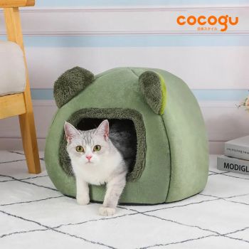 COCOGU บ้านสัตว์เลี้ยง พร้อมเบาะนอนในตัว - green