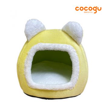 COCOGU บ้านสัตว์เลี้ยง พร้อมเบาะนอนในตัว - yellow