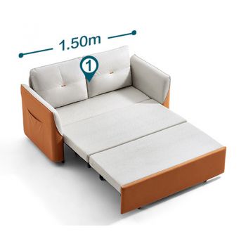 Namiko Sofa Bed 3in1  โซฟาเบด สไตล์ญี่ปุ่น 1.5 เมตร รุ่น LS237FCG021005 - Phantom  Orange