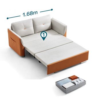 Namiko Sofa Bed 3in1  โซฟาเบด สไตล์ญี่ปุ่น 1.68 เมตร พร้อมช่องเก็บของ รุ่น LS237ZHG021016 - Phantom  Orange