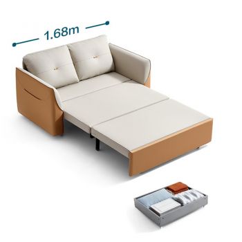 Namiko Sofa Bed 3in1  โซฟาเบด สไตล์ญี่ปุ่น 1.68 เมตร พร้อมช่องเก็บของ รุ่น LS237ZHG021018 - warm orange