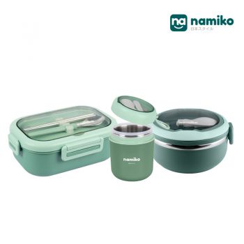 [Harajuku Set D] Namiko กล่องอาหาร 2 แบบ พร้อมถ้วยซุป Food Grade - Green